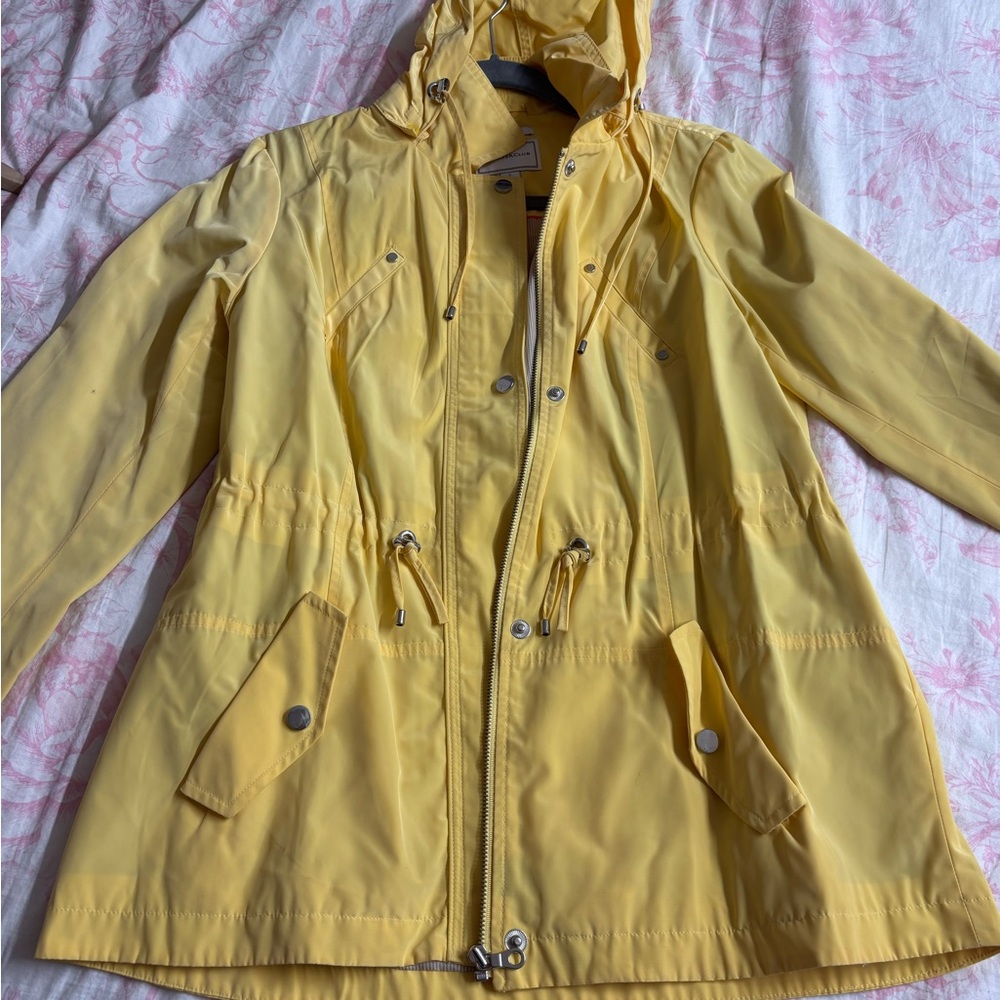 Charter Club Yellow Utility Jacket with Hood